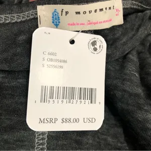 Free People Movement Long Sleeved Burnout Tee Shirt Side Split New Small thumbnail 4
