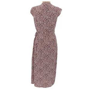 J Crew Leopard Midi Wrap Dress Womens XS Pink Black Animal Print Office Timeless thumbnail 6