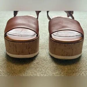 Steve Madden Tan Kemmy Leather Tan Sandals Heeled thumbnail 9