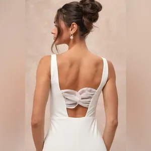 NEW LULUS Regal Classic White Sleeveless Twist-Back Maxi Dress SZ SMALL thumbnail 5