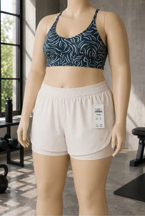 Hollister Gilly Hicks Athletic Set Blue Print Sports Bra & White Shorts XXL thumbnail 1