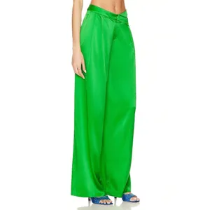 SEROYA Zarri Silk Wide Leg Pant Kelly Green Womens Size Small thumbnail 3