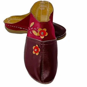 NWOT ~ Bohemian Flower Clog Mules Dark Red Boho Hippie Chic Shoes ~ Women's 9 thumbnail 2