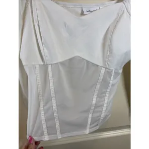 Willow & Root Medium White Sweetheart Corset Top Mesh Bodice Bridgerton Romantic thumbnail 4