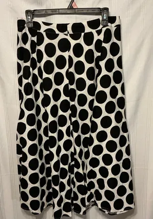 Who What Wear Black & White Polka Dot A-Line Skirt SZ 10 thumbnail 1