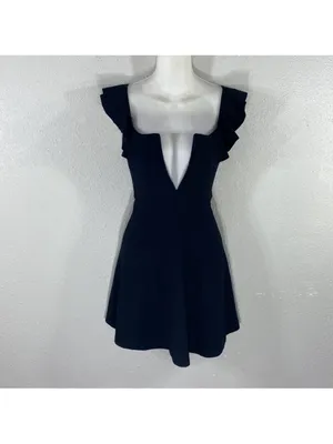 Majorelle Poise Black Off Shoulder Flare Mini Dress Small xs thumbnail 6