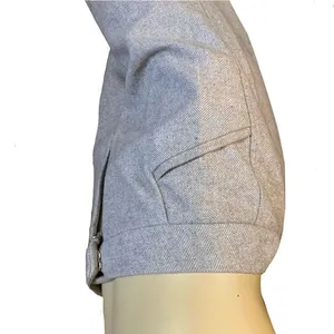 Haute Couture Beige Herringbone Pattern Wide Leg Gaucho Pants (S) thumbnail 5