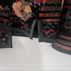 CHRISTOPHER & BANKS Jacket Tapestry Tweed Patchwork Brocade Boho Reversible Sz L thumbnail 6