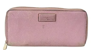 Tumi‎ Pink Pebble Leather Full Zip Long Multi Card Wallet thumbnail 1