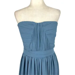 Lulus Endless Glamour Slate Blue Strapless Maxi Dress XL – Pleated Wedding Guest thumbnail 5