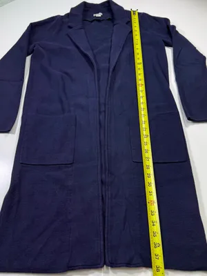 J. Crew 100% Cotton Navy Open-Front Long Cardigan Coatigan thumbnail 3
