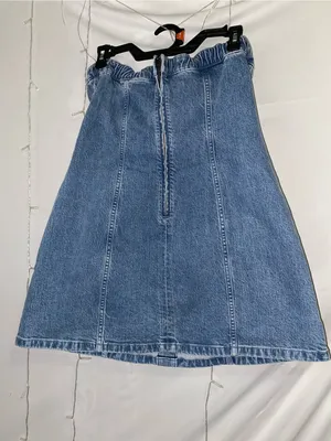 Abercrombie & Fitch Blue Denim Button-Front A-Line dress thumbnail 4