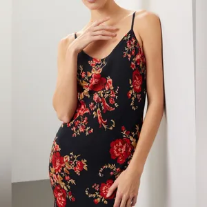 Reformation Parma Maxi Dress in Black with Roses thumbnail 4
