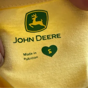 JOHN DEERE | Yellow Glitter Logo Fitted Graphic Tee Sz S thumbnail 4