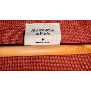 Abercrombie & Fitch Brown Knit Square Neck Long Sleeve Cropped Sweater Size M thumbnail 4