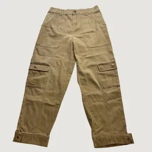 Knox Rose Women Tan Khaki Utility Cargo Pants High Rise Straight Leg Size Small thumbnail 2