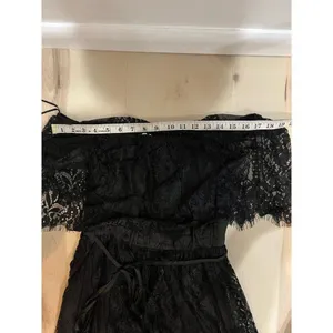 HYFVE NEW Women Black Large Off the Shoulder Lace Dress Whimsigoth Coquette Chic thumbnail 8