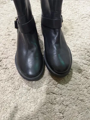 Tory Burch Black Bennie Buckle Moto Boots with Gold Hardware size 5 EUC thumbnail 9