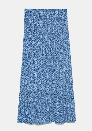 ZARA NWT High Waisted Floral Print Blue Midi Skirt thumbnail 3