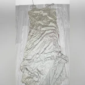 MAHINA Women’s Light Green Satin Slip Dress thumbnail 3