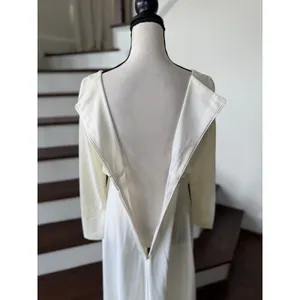 Vintage 70s Cream White Renaissance Baby Doll Empire Waist Maxi Dress thumbnail 4