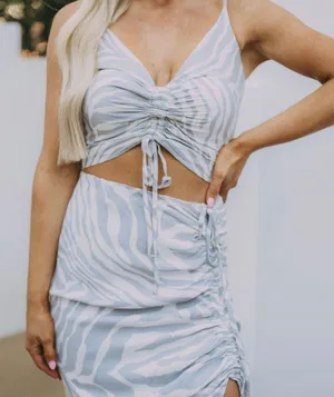 zebra ruched set thumbnail 1