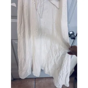 Zara eyelet off shoulder ivory midi cottage women’s dress smocked runs small* thumbnail 12