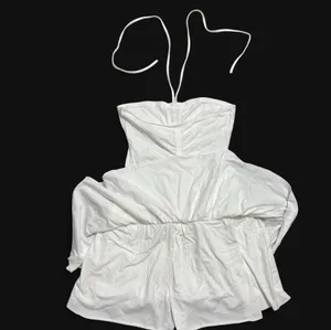 Kimchi Blue White mini halter dress with built-in shorts & ruffled hem thumbnail 7
