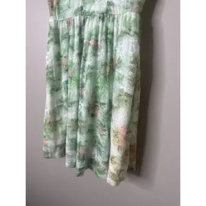 DISNEY Dress Juniors Small Green Lace Overlay‎ Fairy Whimsy Cottagecore Straps thumbnail 3