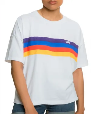 Vans Women's Striped Rainee T-Shirt Multicolor Size S Relaxed Fit thumbnail 1