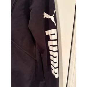 PUMA Zip Up Jacket Womens L Black Track Jacket Logo Sleeve 594434-01 thumbnail 2
