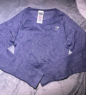 Gymshark Purple Adapt Fleck Seamless Long Sleeve Crop Top thumbnail 1