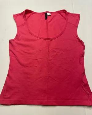 Bright Pink Scoop Neck Sleeveless Top Divided H&M Women Sz 8 Y2K thumbnail 1