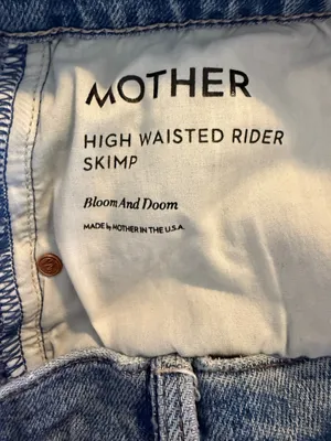 MOTHER High Waisted Rider Skimp Jeans 28 Bloom and Doom Distressed Straight Leg thumbnail 6