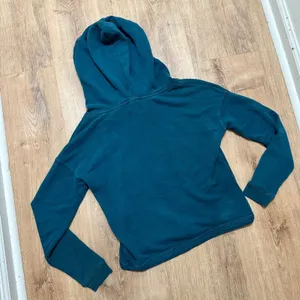 AERIE | Woman's Teal Blue Drawstring Cowl Neck Crop Hoodie Sweatshirt, Size XS‎ thumbnail 2