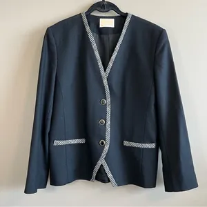 ✨‎ Pendleton Women’s Black 100% Wool Blazer 10 thumbnail 1