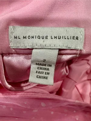ML Monique Lhuillier Bubble Gum Pink Dotted Tulle Ruffle Mini Dress 2 thumbnail 6
