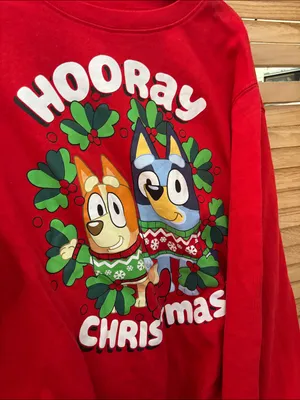 Bluey Red Holiday Sweatshirt Large thumbnail 2
