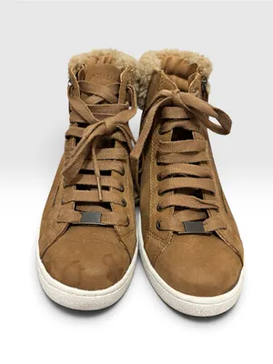 UGG Women's Chestnut Lace-Up Shearling Collar Sneaker Boot Size 8W thumbnail 3