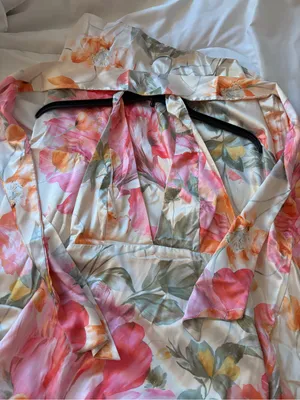 Source Unknown Cream Floral Maxi Dress halter neck open back thumbnail 4