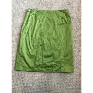 Anne Klein New York Pencil Skirt 10‎ Lime Green Paneled Stretch Office Y2K thumbnail 2