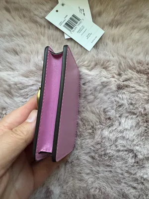coach Bandit Card Case Brass/Fuschia Ch825 thumbnail 2