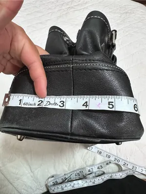 Coach Y2K Black Leather Shoulder Bag with Silver Buckle Hardware thumbnail 10