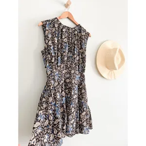 Madewell | NWT Gathered Button-Front Mini Dress Floral Carob | Sz M thumbnail 3