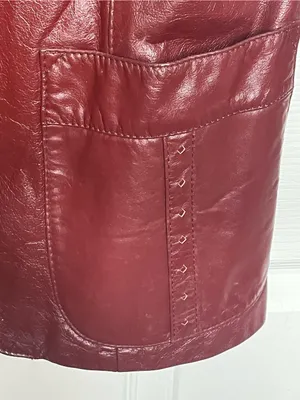 Etienne Aigner Vintage Oxblood Leather Blazer Style Jacket 80s Sz 14 thumbnail 6