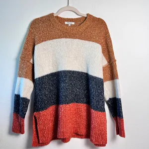 Madewell Women’s Striped Baxter Sweater Tunic‎ Wool Cotton Blend Medium thumbnail 3