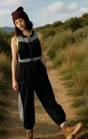 Free People Inhale Jumpsuit Womens Cargo Utility One Piece FP Movement large thumbnail 1
