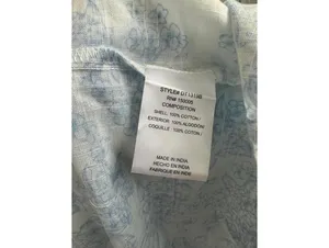 Maisie 100% Cotton Floral Smocked Ruffle Cotton Maxi Dress NWT Blue White XS thumbnail 7
