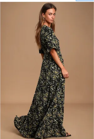 Lulus Floral Wrap Maxi Dress thumbnail 3