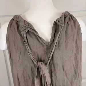 New Mode SRL taupe linen halter neck shift dress *no size* thumbnail 8